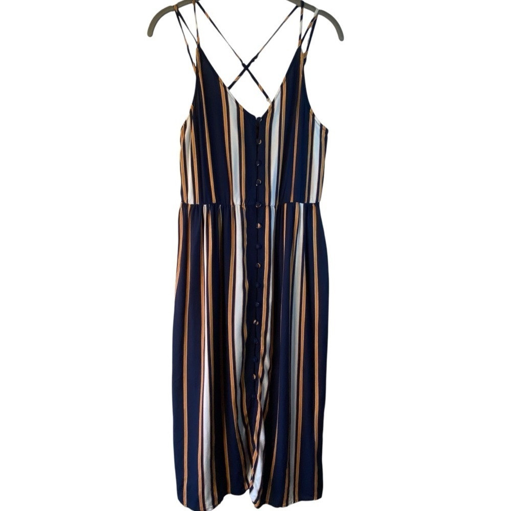 Roxy Sunset Beauty Lightweight Flowy Surfer Skater Button Down Tank Dress SZ S - Picture 3 of 13